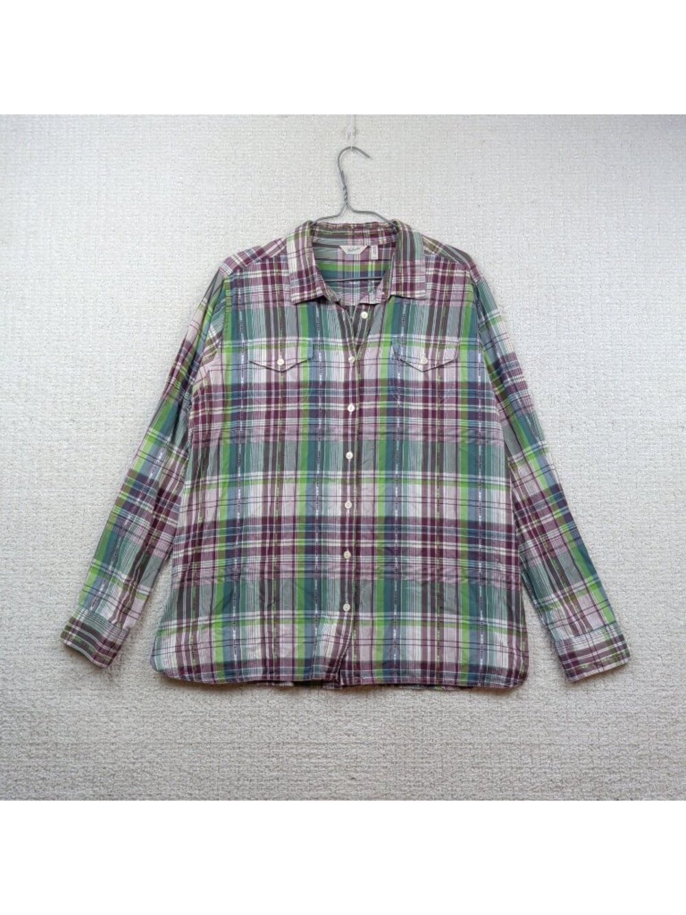 Woolrich Button Down Plaid Shirt Plaid Southwestern Aztec Native Pattern Sz XL